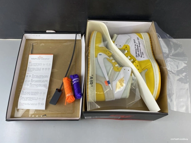 Air Powder White Yellow-Cone Off-White AQ0818-149 1 NRG x Dark Jordan 0823